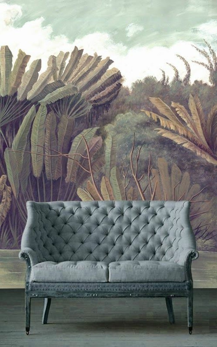fancy tapetti kasveja kuva mukava suunnittelija sohva