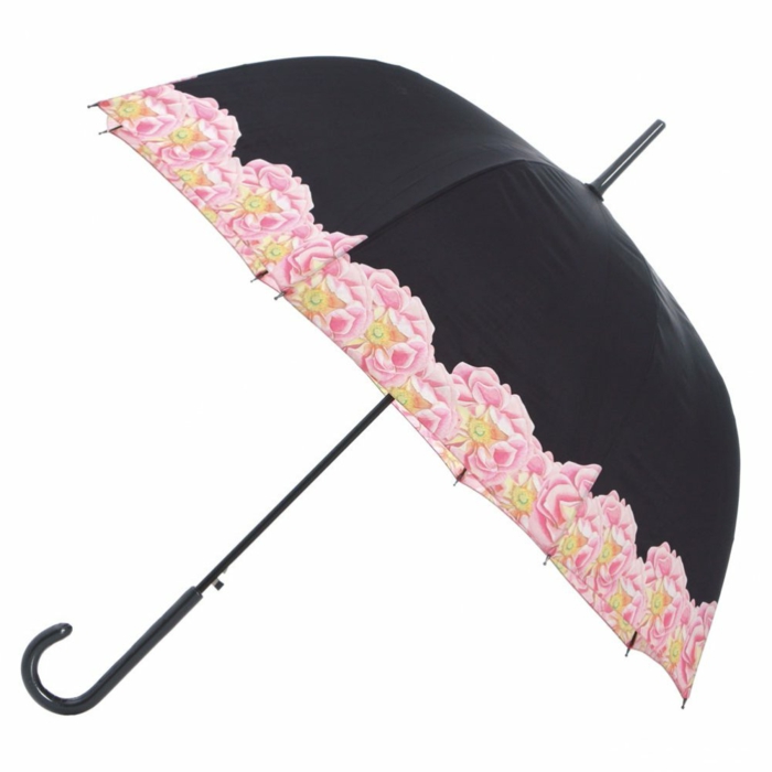 Parapluies inhabituels combinés avec du noir-Rose-