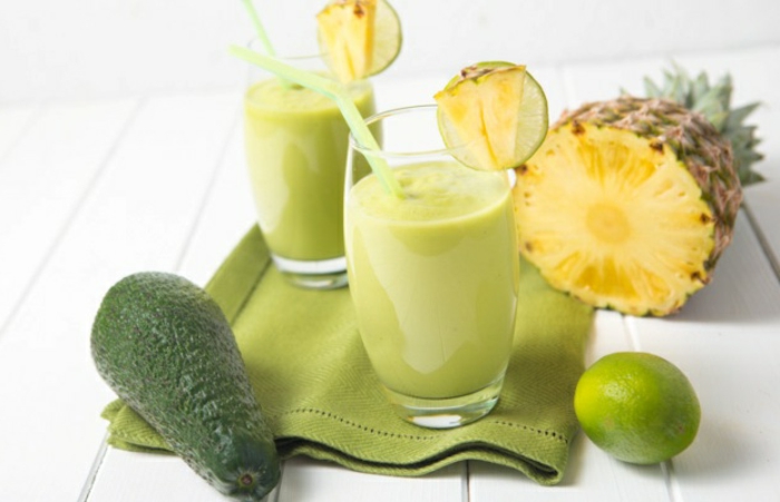 avokádó a reggeli ötletek avokádó és ananász citrom lime smoothie, hogy egyszerű recepteket