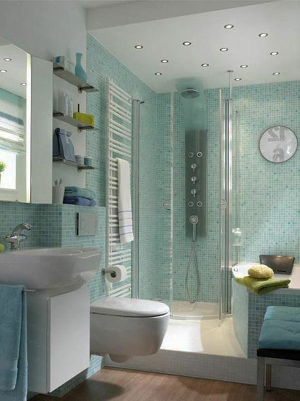 חדרי אמבטיה - דוגמאות - אמבטיה - הצעות - אורות על התקרה