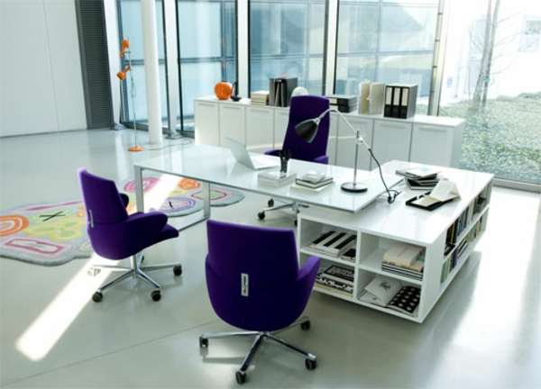 Γραφεία Styler τρεις-μωβ-αναπηρικές καρέκλες