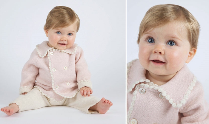 婴儿衣服的两个大型照片