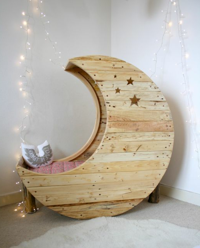 babyroom-дизайн леглото на дърво-мун-модел