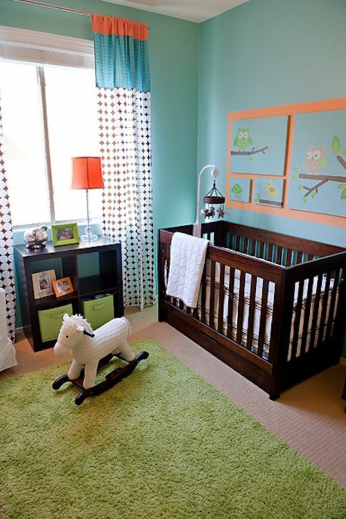 babyroom-дизайн-зелен килим