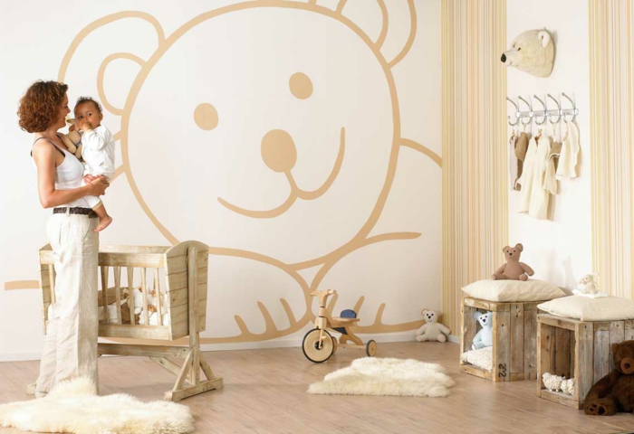 babyroom-suunnittelu-super-luova seinään suunnittelu