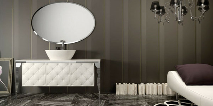 kylpyhuonekalusteet-ideoita muotoinen soikea peili