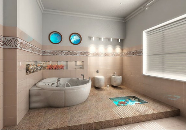 baño decoración-super-moderno-baño-diseño-ideas-agua-bañera-bañera en blanco