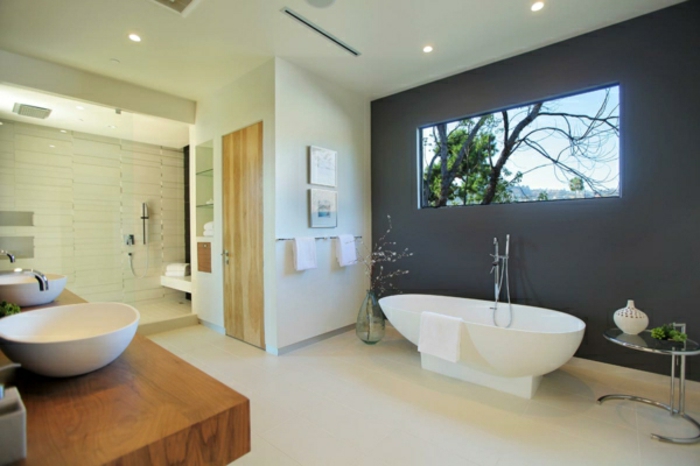 fürdőszoba-design-szürke-falfesték és a fal-szín krém