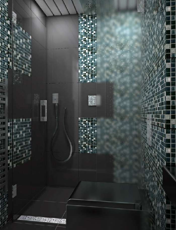 镶嵌蓝色 - 设计 - 超浴室，看