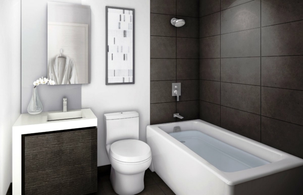 salle de bain idée moderne baignoire en blanc