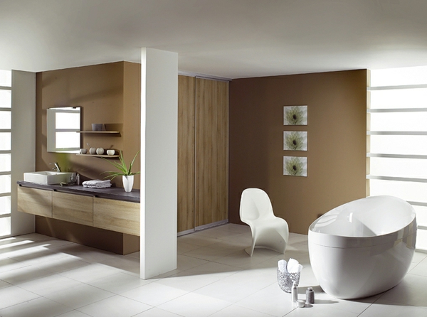 बाथरूम-ओक्रा-रंग-आधुनिक-आधुनिक कमरा डिजाइन