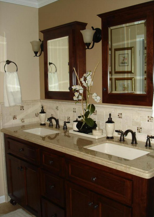 idées de conception de salle de bain moderne deux miroirs