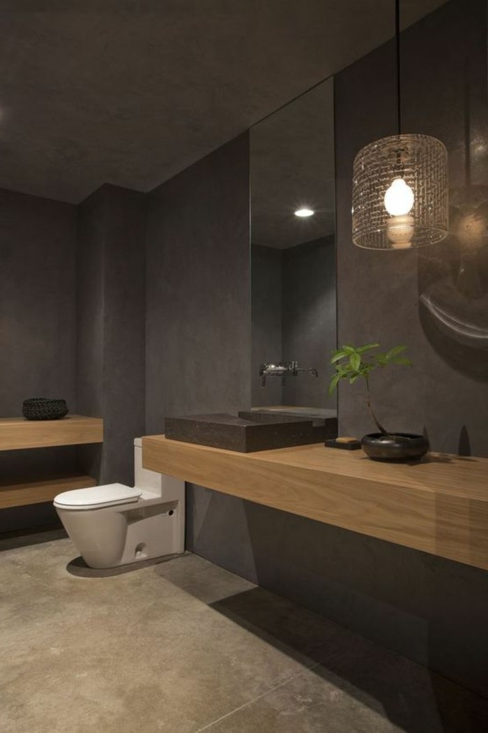 卫生间的设计思路现代化妆巴德 - 浴室 - 在灰色