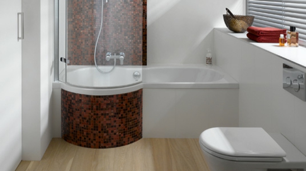 浴室的想法换Minibad与 - 圆形淋浴和浴缸