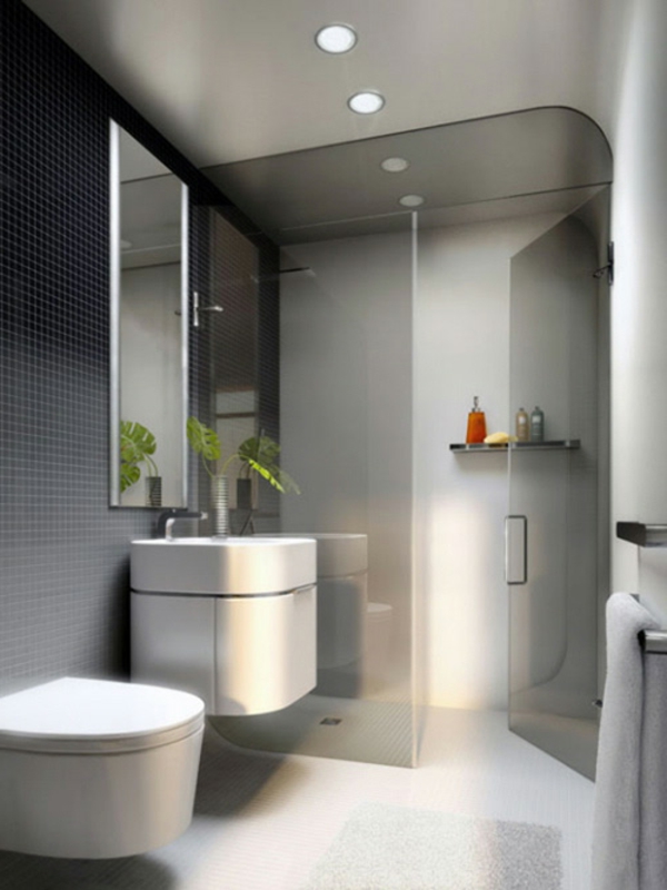 אמבטיה שיפוץ רעיונות מודרני - אורות התקרה יפה