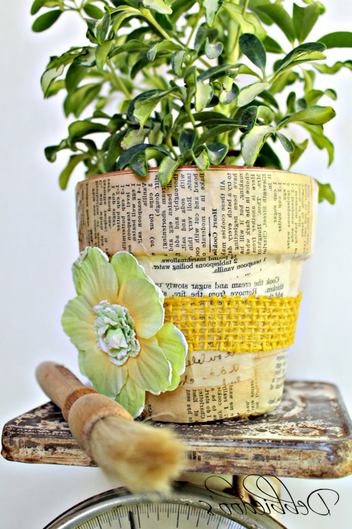 花盆装饰的想法绿色的植物花纸装饰颜色老主题的想法