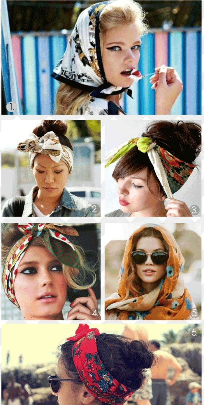 γυναίκες με updos με bandana, καθημερινά hairstyles