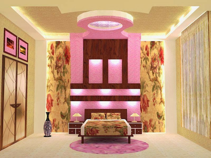 芭比娃娃的房子 - 金 - 粉红色的卧室