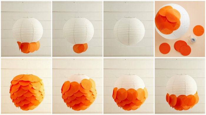 الفوانيس تينكر - تزيين عاكس الضوء الأبيض مع ورقة برتقالية