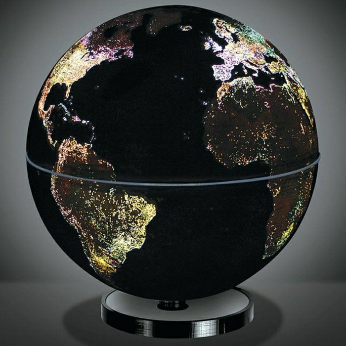 globo iluminado negro rotatorio-decoración idea exquisitamente