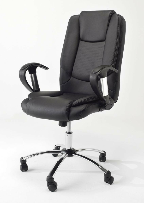 כיסא משרדי נוח למשרד מודל אלגנטי רהיטים-in-שחור-צבע כיסא עור