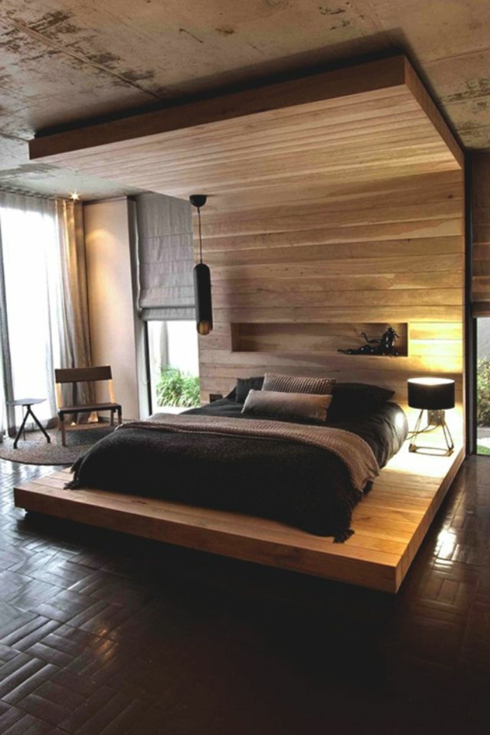 سرير تصميم خشبية جذابة نموذج