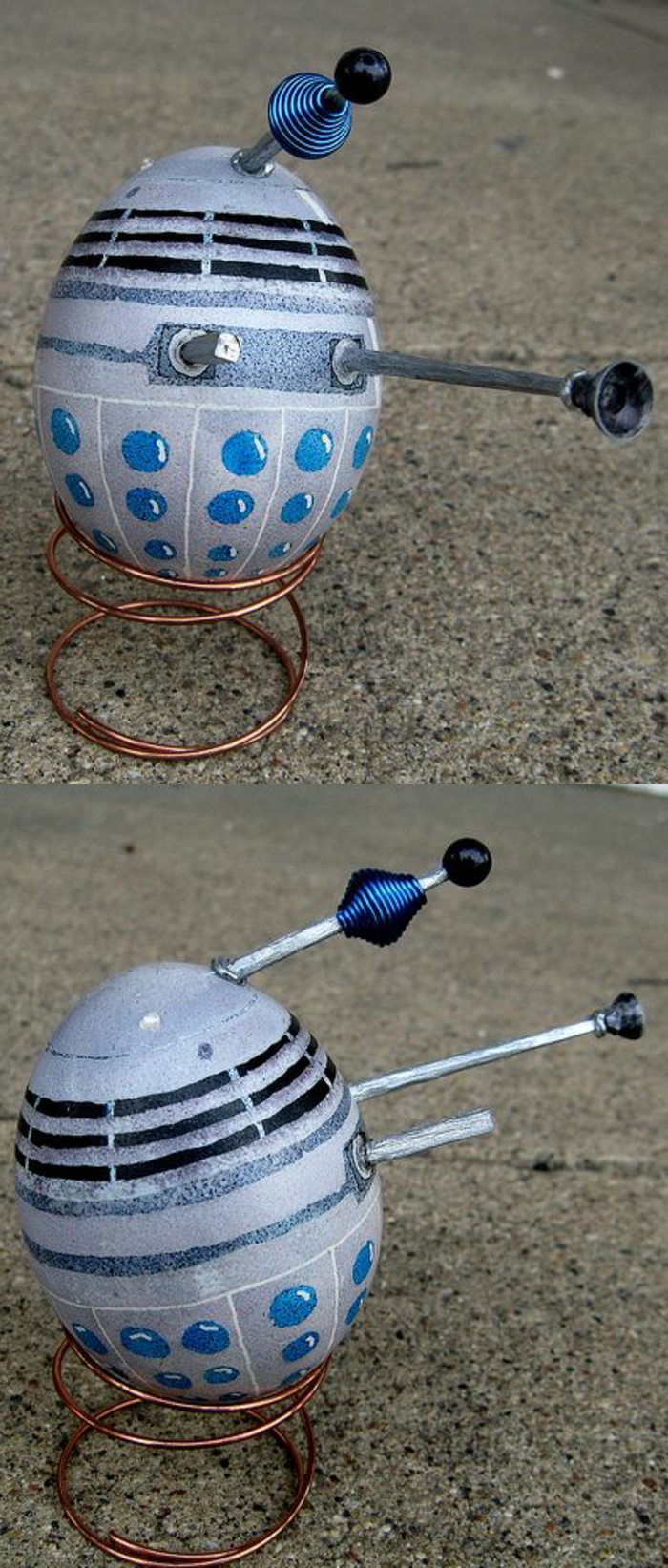 szürke fagylalt a Star Wars sorozatból, egyes ragasztott részekkel - húsvéti tojások viccesek