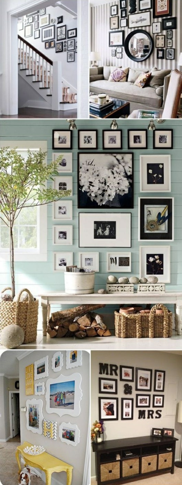 cadre photo-mur-tree-escalier canapé-armoire-tressée panier