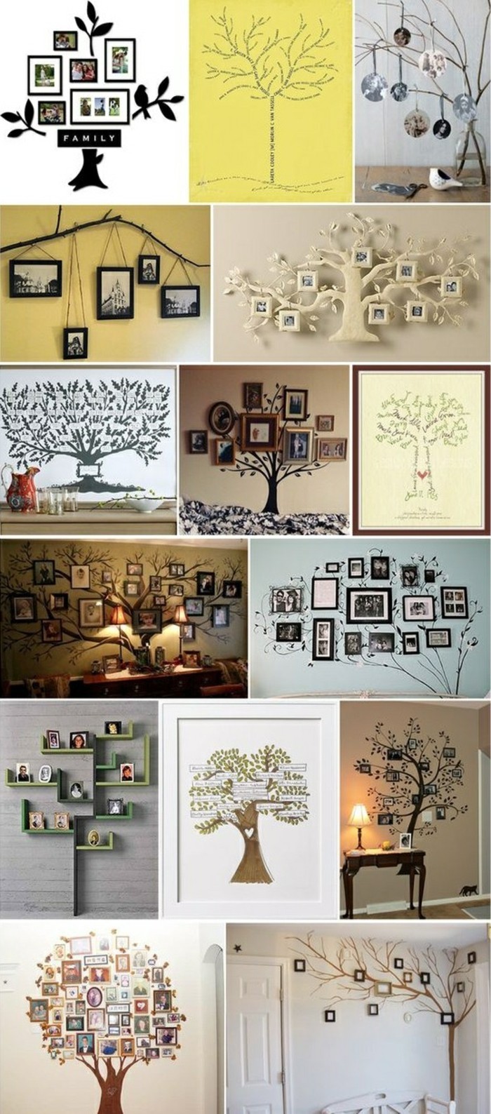 cadre mur famille d'image arbre-idées-Wanddeko-photos