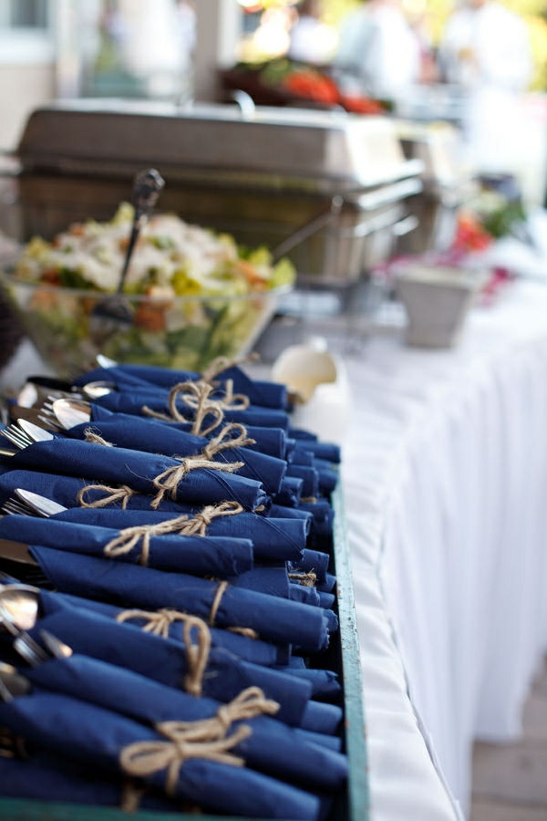 bleu design-serviette tables idées à l'inspiration