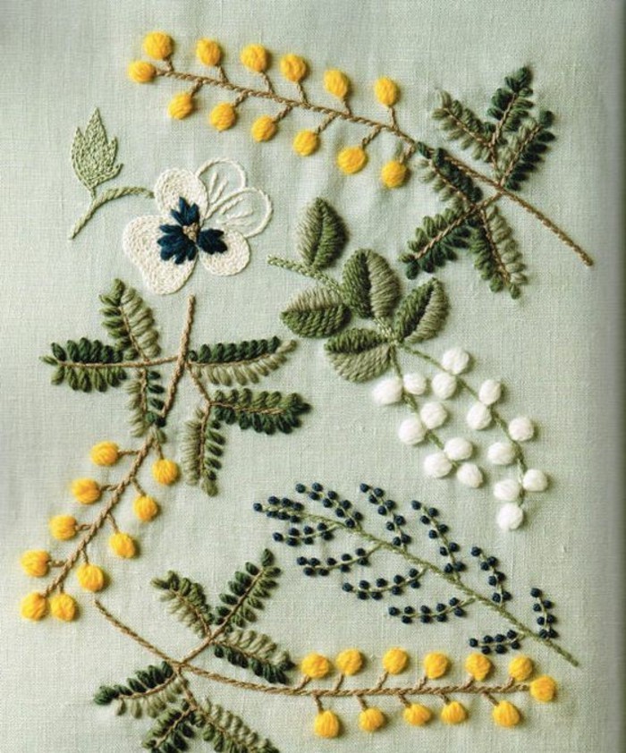 flores bordado-de-flores diferentes especies