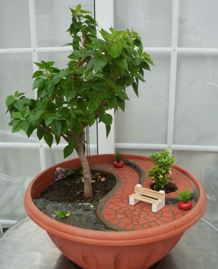 macetas en sí mismas hacen ideas decorativas para llevar a la planta de gran idea de planta como un árbol en la idea de jardín