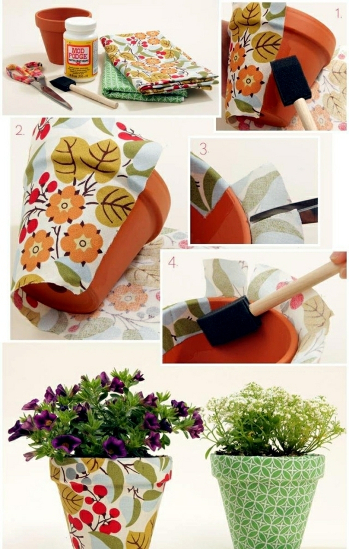 兵马俑花盆涂料胶水和织物用于美化花盆想法花卉设计