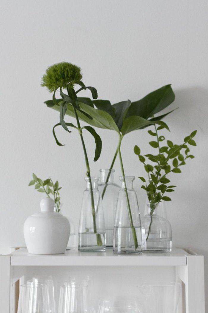 fleurs, vase en verre avec-vase-décorer-idée créative