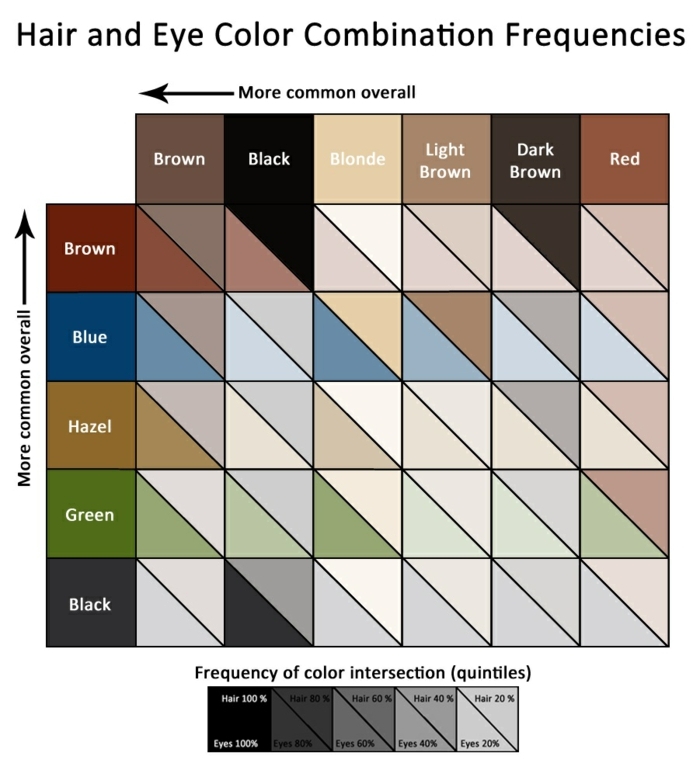 silmäväri tarkoittaa yhdistelmiä hiusten väri ja silmän väri mitä odottaa taulukkoa