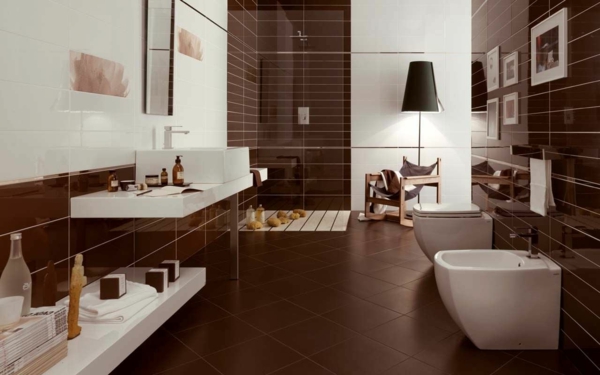 cuarto de baño y cerámica de color marrón-muebles