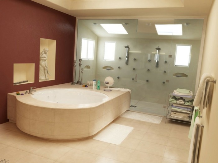 barna falú kialakítás-egy-fürdőszoba fal-in-barna