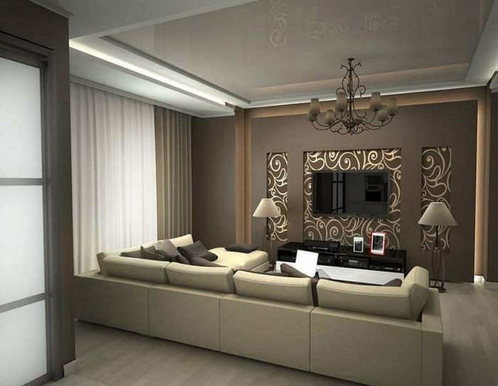 barna falú kialakítás-a-kényelmes lakás-a-barna-falak