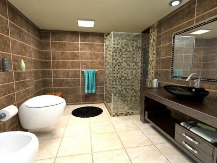 barna-fali kialakítás-szelíd barna-neuancen-in-the-fürdőszoba