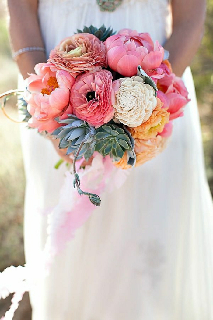 विवाह के गुलदस्ते गॉर्जियस फूल गुलाबी रंग