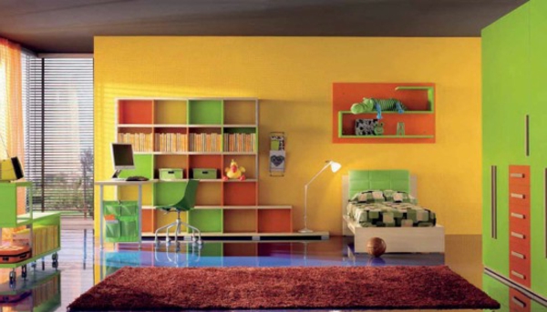 रंगीन युवा कमरे आधुनिक डिजाइन - नरम कालीन