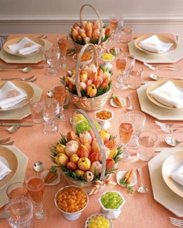टेबल डेको-नारंगी पीले-ट्यूलिप