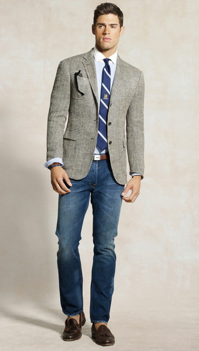 המודל העסקי גברים מזדמנים גברים אלגנטי הלבשה נעלי עור עניבה בלייזר אפור