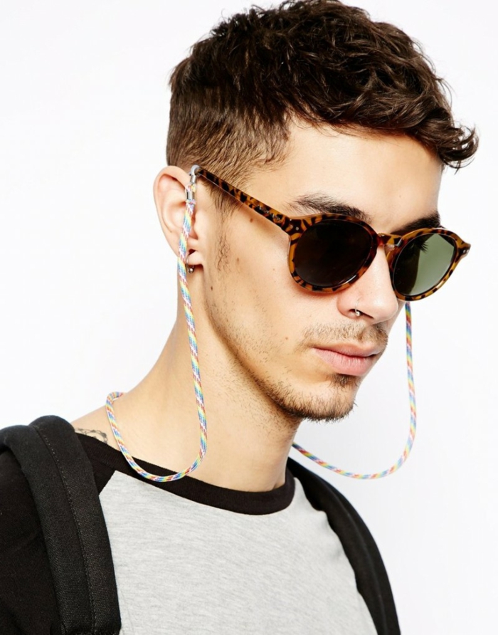 Coachella modne naočale s lancem šarenim idejama ekstravagantnih muškaraca leo ispisnih naočala piercing nos uši