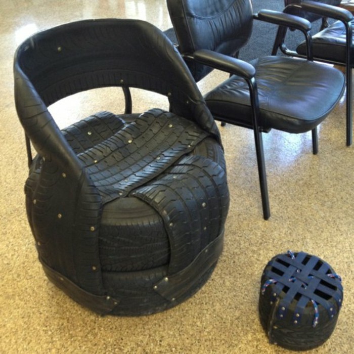 מגניב-DIY-רהיטים-מ-למכוניות משומשות צמיג מיחזור צמיגים-עיצוב שחור