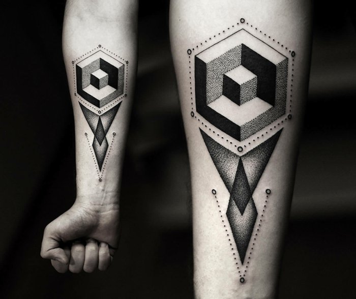 hűvös geometriai tetoválás képeket a kar tetoválás