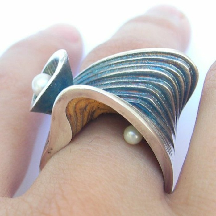 viileä malli Ladies Ring osteri Anemone Ring