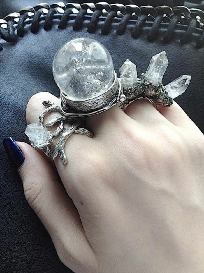 酷模型女装戒指银石英