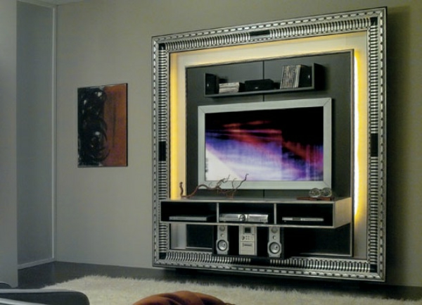 בסגנון artdeco - טלוויזיה מודרנית על הקיר