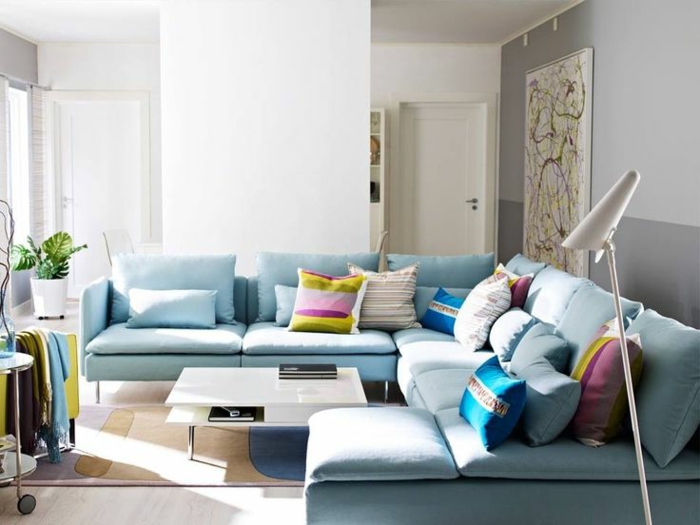 用不同图案的彩色枕头为客厅设计的好主意